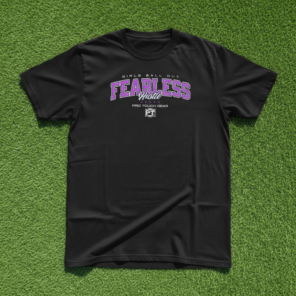 Fearless Hustle Performance Tee with clear design