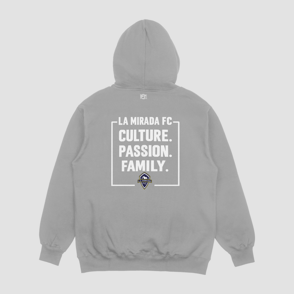 La Mirada FC Culture Passion Family hoodie gray back